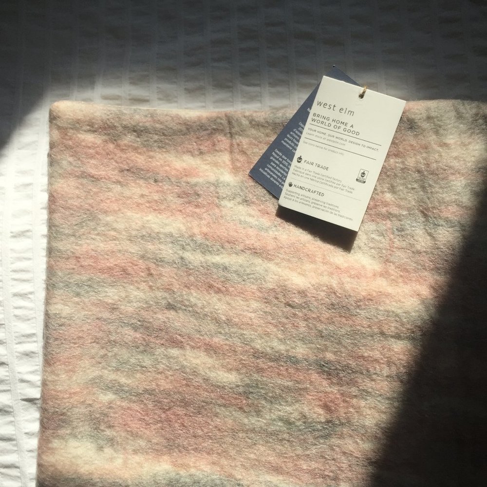 NEW TWO West Elm Wool Cushion Covers 12"x21"